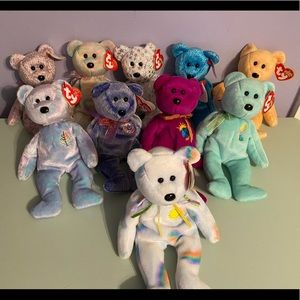 Lot of 10 Beanie Baby Bears